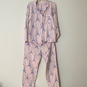 BedHead Pink and Blue Parisian Print Pajama Set
